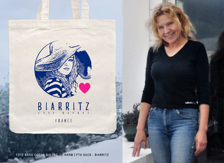 Sac Tote Bags zodiaque Ingrid Harm Biarritz